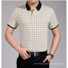 Formal design business man shirt summer plaid polos shirt for men